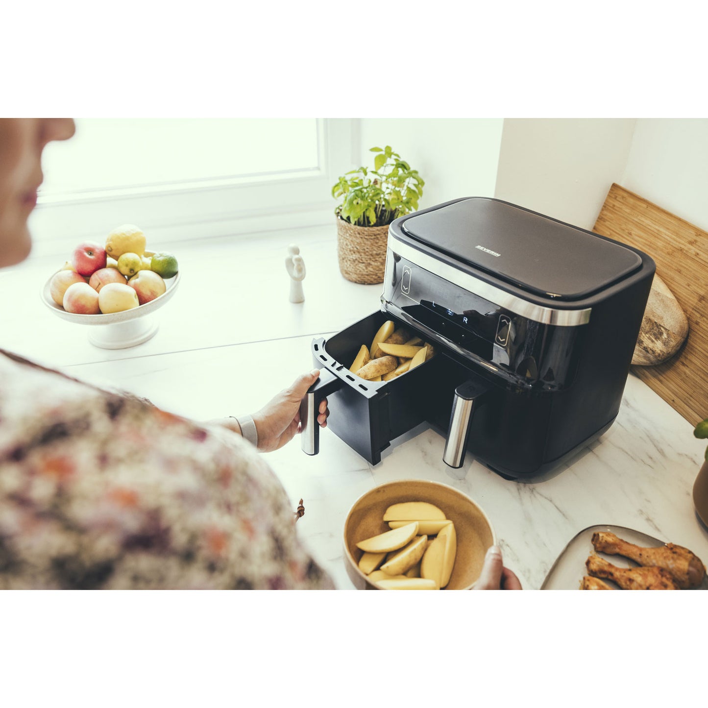 Severin Airfryer Med Dubbla Korgar-Scandikitchen