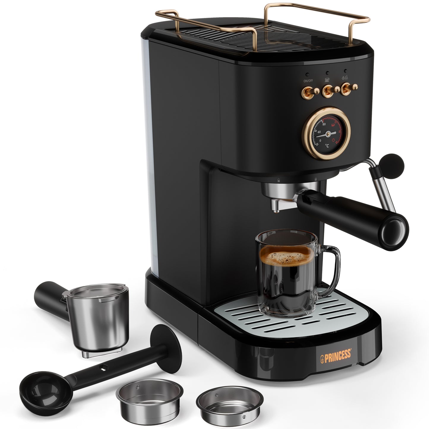 Princess Espressomaskin Manuell 249417 20Bar 1,2lc 1100W-Scandikitchen