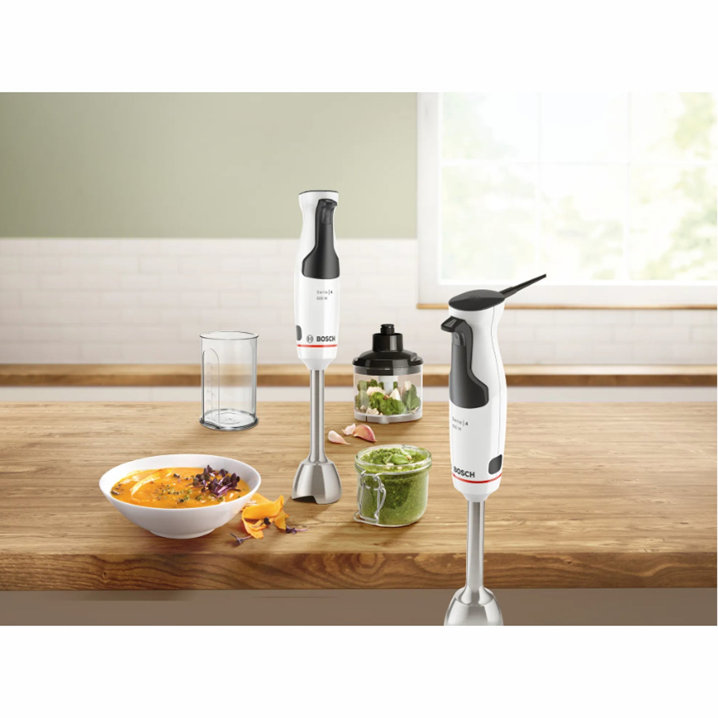 Bosch Stavmixer paket MSM4W220 inkl bunke & mini hack 800Watt-Scandikitchen