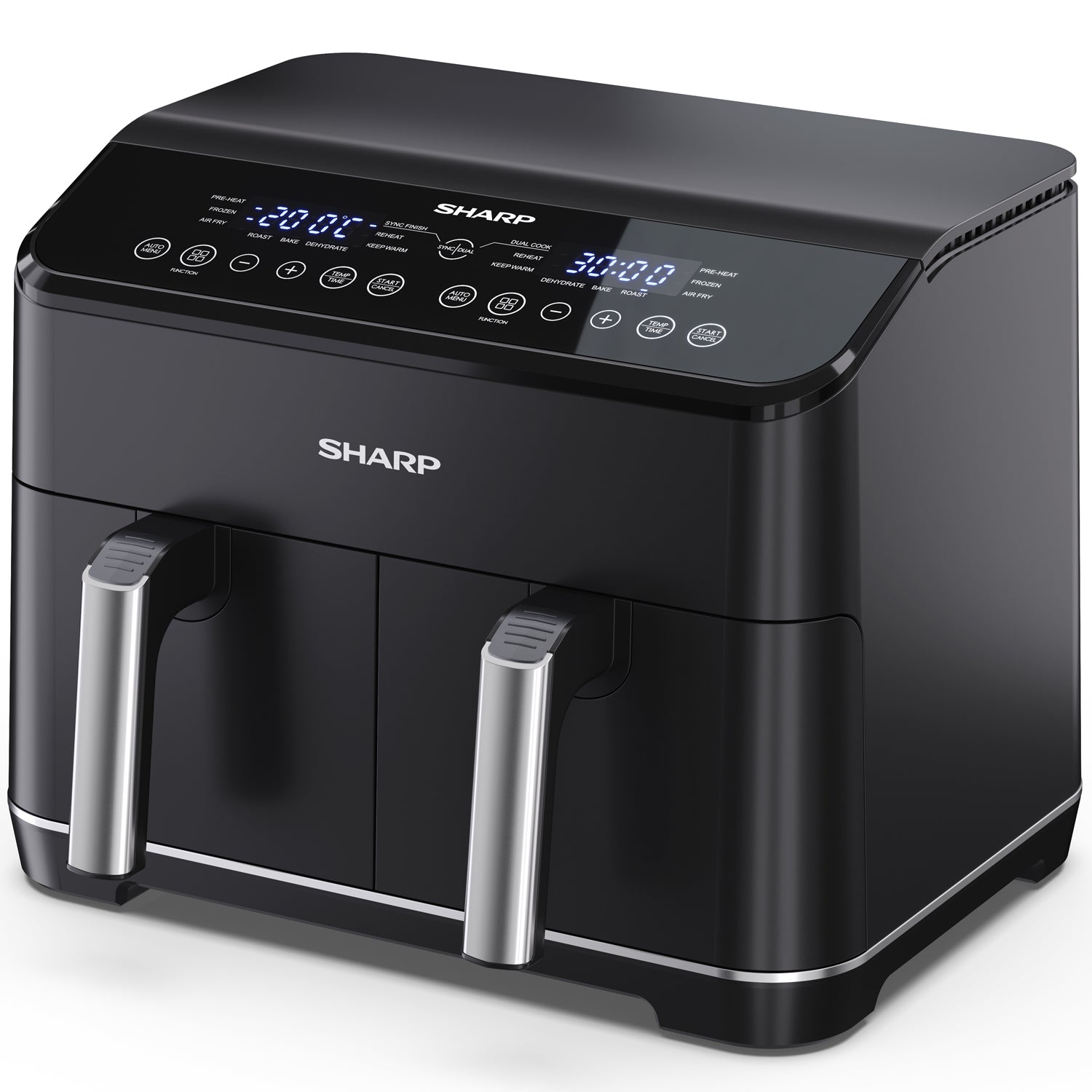 Sharp Airfryer Dubbel 2x4L 2x1800W - AF-GD82AE-B-Scandikitchen