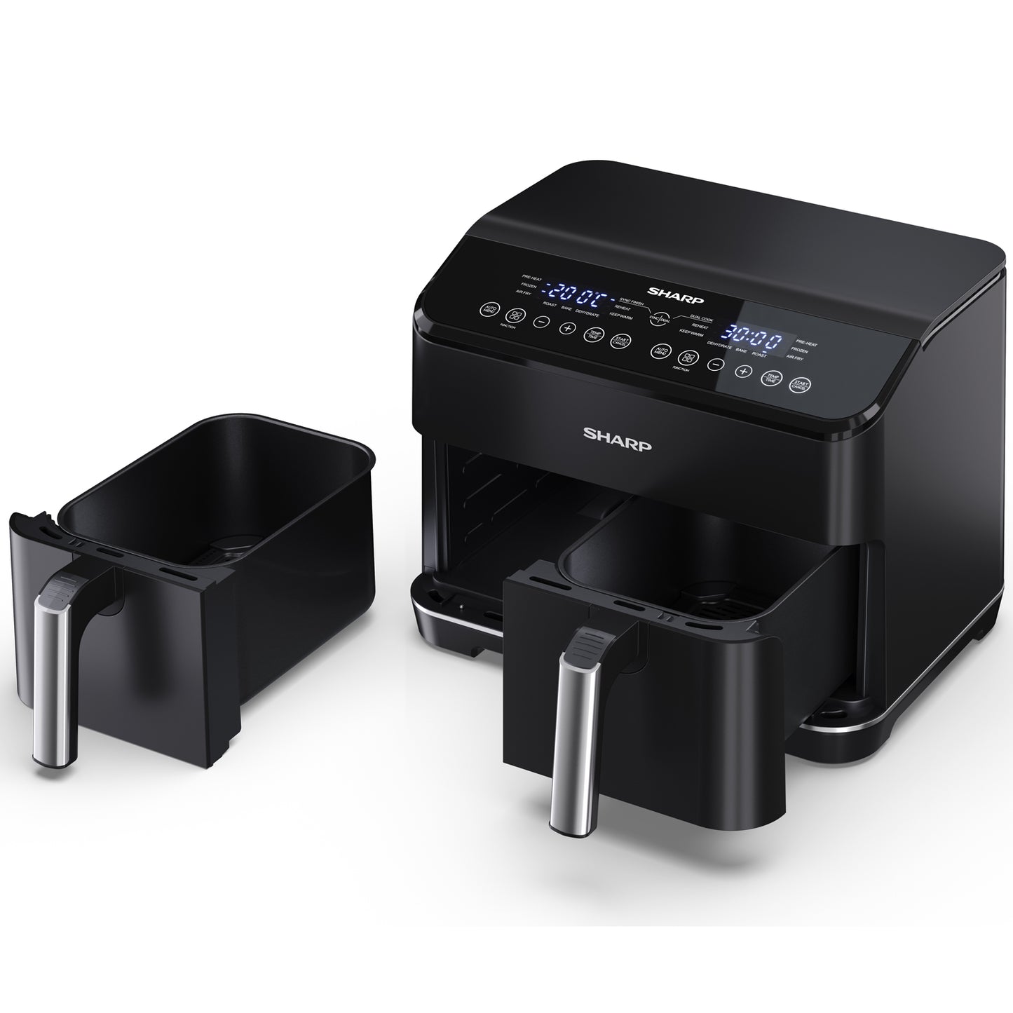 Sharp Airfryer Dubbel 2x4L 2x1800W - AF-GD82AE-B-Scandikitchen