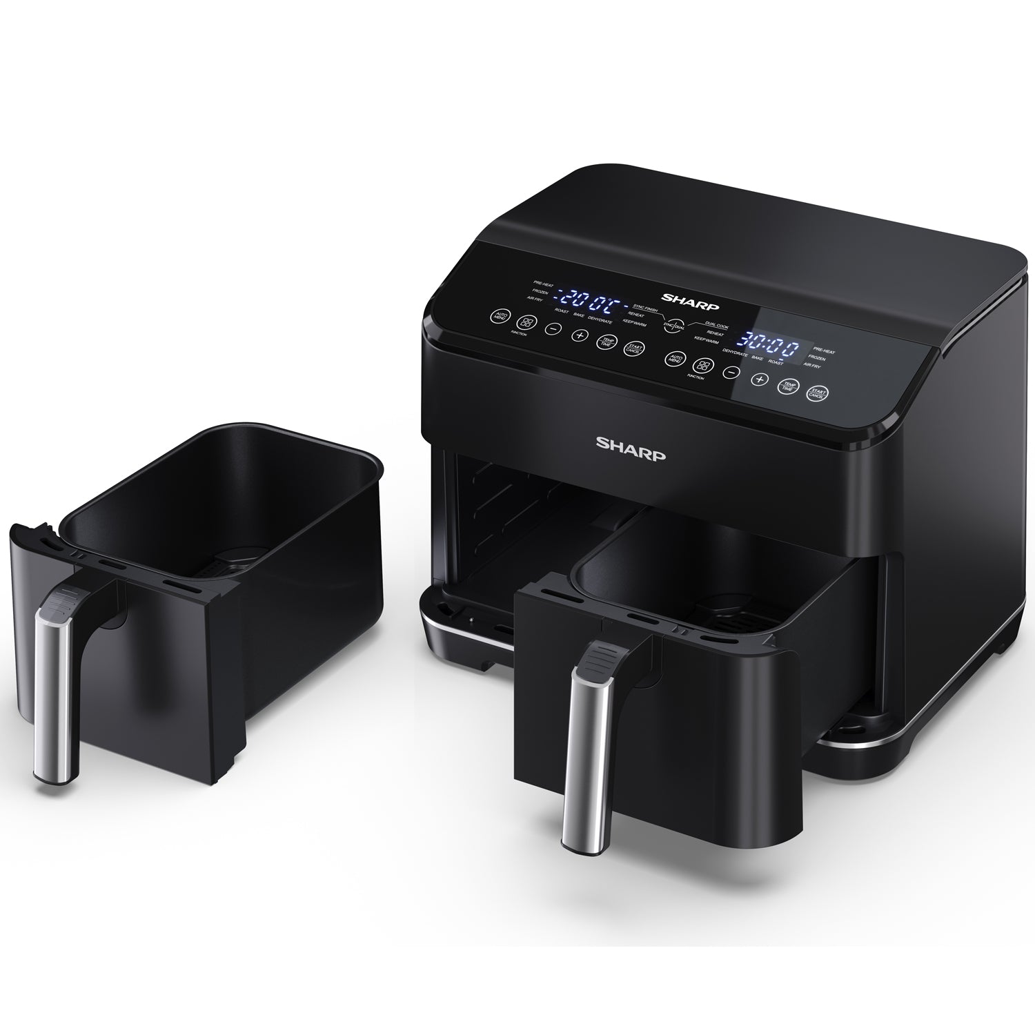 Sharp Airfryer Dubbel 2x4L 2x1800W - AF-GD82AE-B-Scandikitchen