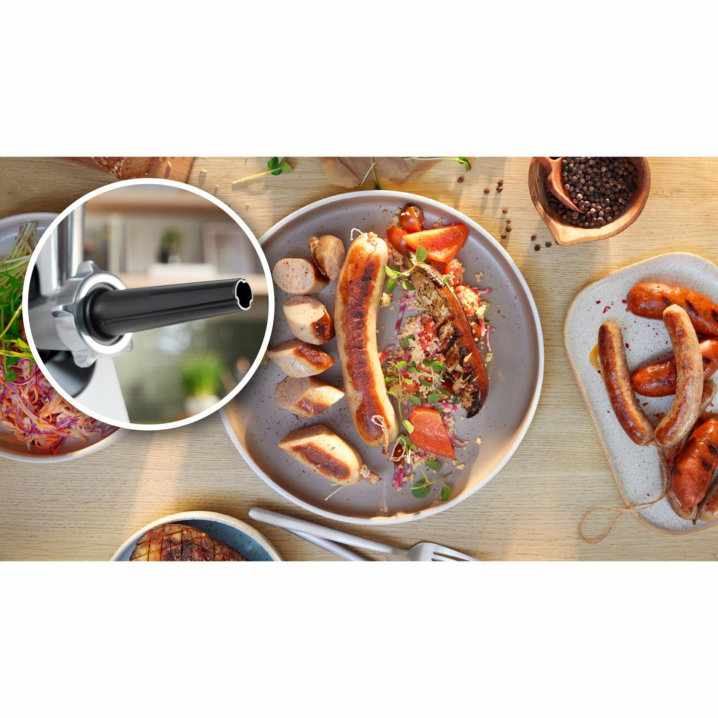 Bosch Köttkvarn MFWS420W 1300W Rostfri Kvarn-Scandikitchen